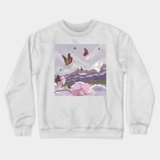 Japanese landscape in tsumi-e Crewneck Sweatshirt